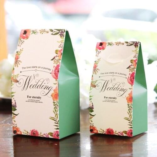 30Pcs/Set Flower Candy Boxes Wedding favors Portable Gift Box Party Favor Gifts Bag Decoration
