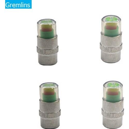 4 Pcs 2.4 Bar Car Tire Pressure Monitoring Valve Cap Sensor Indicator 3 Color Eye Alert monitoring tire pressure