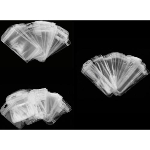 50x Clear Plastic Packaging Bag with Hole Electronic Accessory