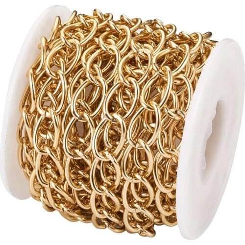2m 5m Gold/Silver Color Aluminium Twisted Chains Unwelded Link Chain for Necklaces Bracelets Jewelry Making DIY Components