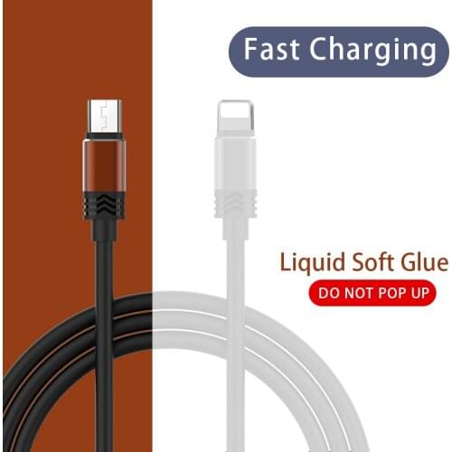 Fast Silicone USB Cable Micro USB Lightning 1M DK-CA-16 Charging Data Cable