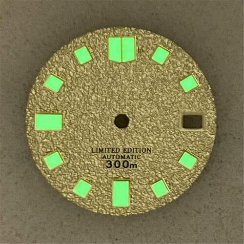28.5MM Watch Dial for NH35A Movement Golden C3 Luminous Dial