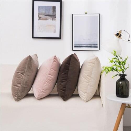 Solid Color Cushion Pillowslip Soft Velvet Deco Cushion Cover For Home Decor Sofa Bedroom Pillowcase Office Kids Room Pillowcase