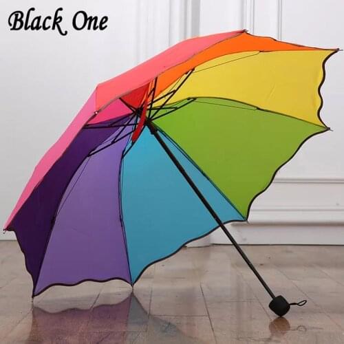 Children Rainbow Umbrella Kids Colorful Parasol Folding Childrens Small Umbrellas Rain Parapluie Guarda-chuva Paraguas