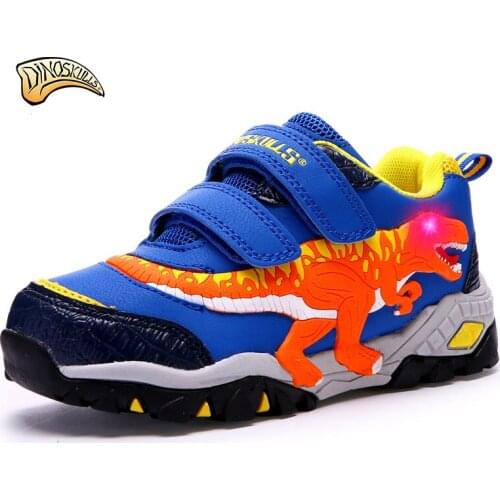 Dinoskulls boys sneakers kids sport running glowing shoes led Breathable shoes tenis infantil fashion leisure shoes size 27-34