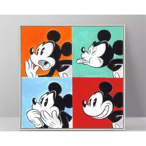 Graffiti Art Disney Mickey Mouse Canvas Painting Cartoon Posters and Prints Street Wall Art Picture for Home Decoration Cuadros