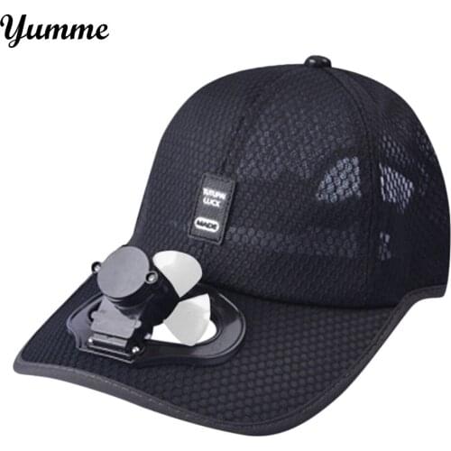 Women Men Summer Cotton Solar Fan Cooling Baseball Cap Outdoor Travel Camping Hiking Sports Hat Adjustable Trucker Dad Cap Gift