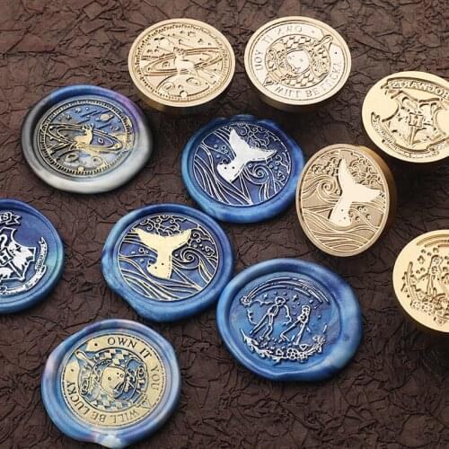 Whale Tail Fire Lacquer Seal copper Head Embossed Pyramid Hot Air Balloon Wax Stamp DIY Wedding Invitation Hand Account Gift