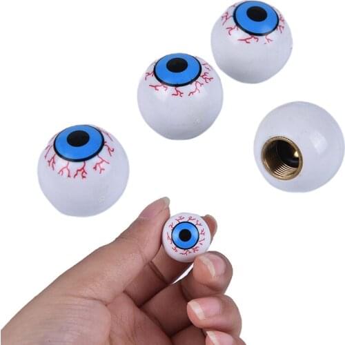 4Pcs/Lot Eye Ball Wheel Valve Stem Caps Road Bicycle Valve Cap Motor Bike Car Valve Mouth Cover Tyre Air Valve Dust Caps