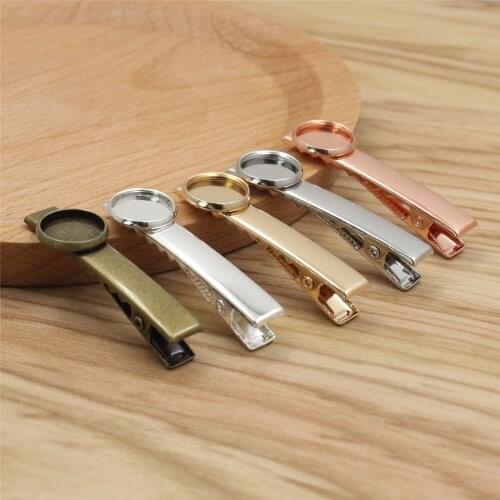 Fit 12mm Round Cabochons Copper Nickel Lead-free Hairpins Blank settings Hair Snap Clips For DIY Making Accessories 10pcs K06187