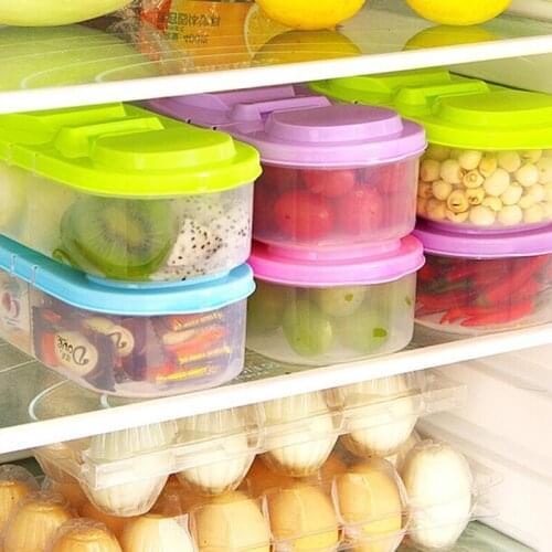 4 Color Multifunction Double Grid Storage Box Vagetables Fruit Food Pantry Storage Organizer Bins Container Kitchen Accessories