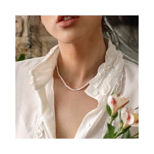 Fashion Pearl choker Necklace of Women girls White Plastic Pearl beads Short Neck Wedding jewelry