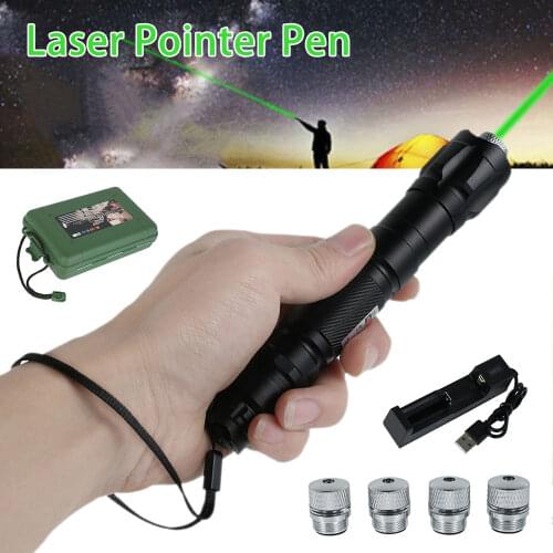 High Power Green lasers Sight led flashlight hunting Adjustable 532nm 8000 meters Focus Burning Green Laser Pointer laser Pen