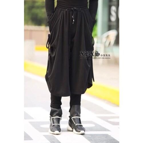 Mens Bloomers skirt culottes unique middlelowlevel pants big crotch pants personality harem pants trousers singer costumes