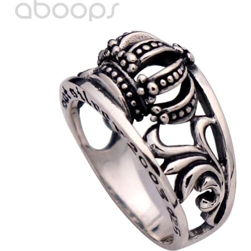 Vintage 925 Sterling Silver Crown Ring for Men Women,Size 7.5-10.5,Free Shipping