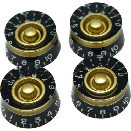 Set of 4 LP Guitar Speed Dial Knobs Control Knobs Black/Gold