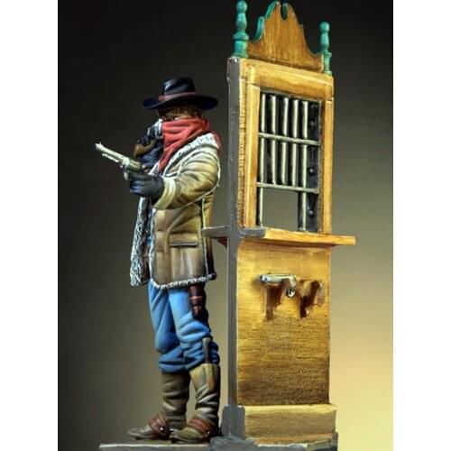 New Unassembled 1/32 54mm Western man with gun 54mm figure Resin Kit DIY Toys Unpainted kits