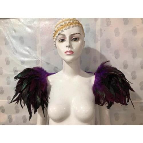 Feather clothing Stage performance catwalk carnival Headdress flower pubs party Mens wear womens clothing