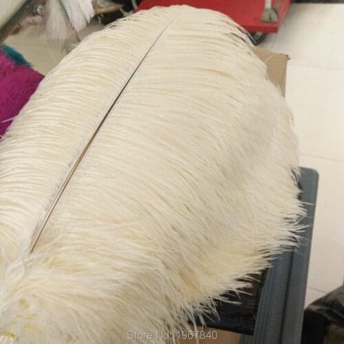 Wholesale 100 pieces /lot beautiful ivory white ostrich feathers 24-26 inches / 60-65 cm free shipping