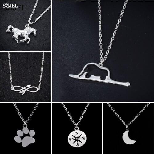 New Fashion Little Prince Necklace for Women Girls Jewelry Le Petit Prince Charms Necklace Snake Elephant Moon Unicorn Choker