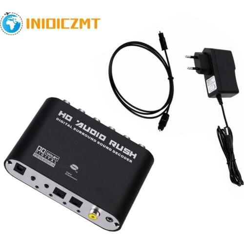INIOICZMT AC3 Audio Digital to Analog 5.1 channel Stereo DAC Converter Optical SPDIF Coaxial AUX 3.5mm to 6RCA Decoder Amplifier
