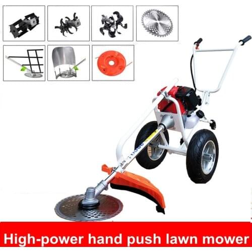 Hand push lawn mower multi-function weeder household ripper ditcher small hoe and tiller