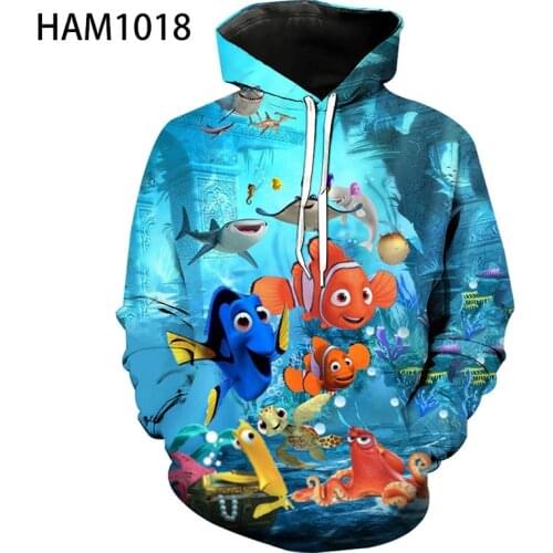 2021 undersea story Hoodie spring and summer boys and girls 3D printing cool youth leisure street style long sleeve