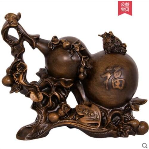 Goods Furniture For Zhaocai gourd decoration wooden Fengshui living room home office gourd Golden Toad large opening gift