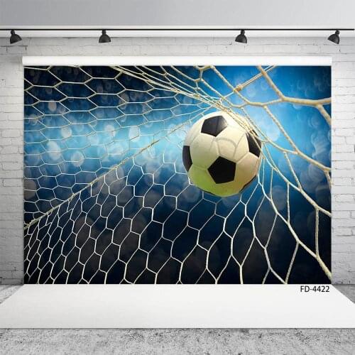 Photographic Backgrounds Football Net Flare Bokeh Vinyl Cloth Backdrops for Children Baby Sport Game Party Photocall Fond Photo