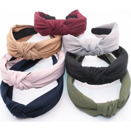 Fashion Solid Soft Bow Knotted Headband Hairband For Women Lady High Quality Bow Hair Hoop Girl Hair Accessories Headwear