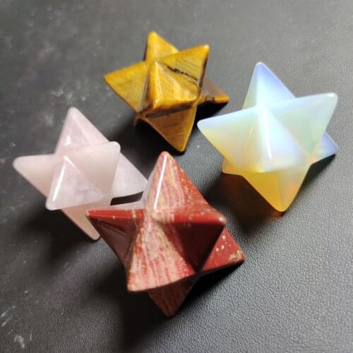 1pcs Crystal Merkaba Natural Stone Merkabas for Chakra Wiccan Reiki Healing Energy Protection Decoration