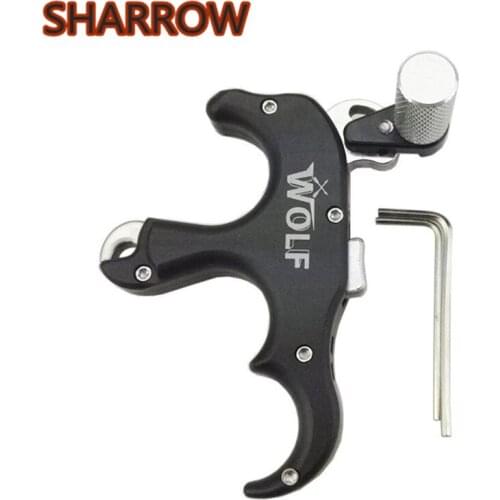 1Pc Archery Release Aids Thumb Caliper Trigger 3 Finger Grip Compound Bow Automatic Release For Shooting Training Accessories