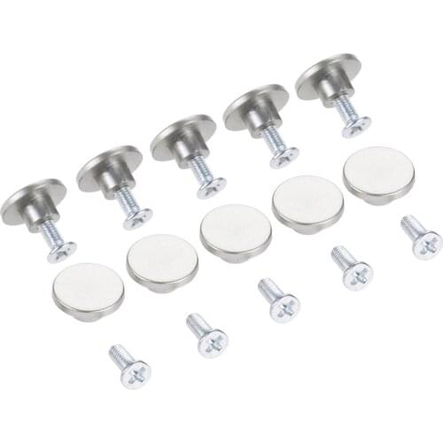 10Pcs 12*5mm Zinc Alloy Modern Handle Pulls Silver Wardrobe Dresser Button Handle Furniture Cupboard Drawer Cabinet Pulls Knobs
