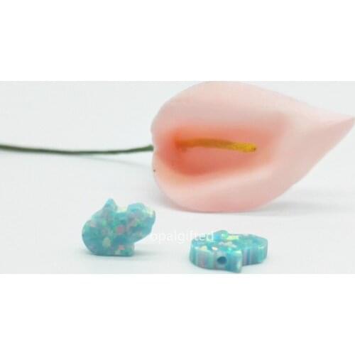 2pcs/lot)Free Shipping Tiny 8*10mm Good quality Synthetic Fire Opal Hamsa Hand Opal Stone Gem mint/blue/white/pink color choose