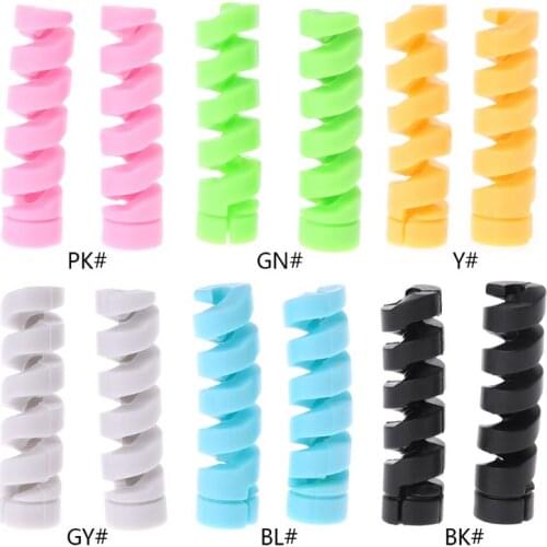 2pcs Cable Protector Bobbin Winder Data Line Case Rope Protection Spring Twine For Phone USB Earphone Cover