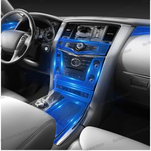 2017 Transparent TPU Car Interior Protective Film gear Central Control Sticker for Infiniti qx80 2010-2019 2018 2017 2016