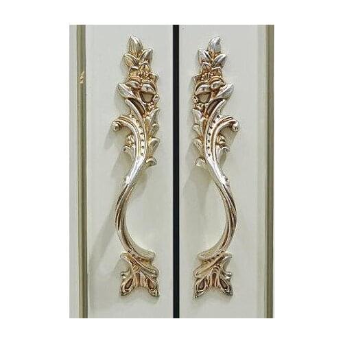 3" 3.75" Shabby Chic Pair Cabinet Handles Antique Silver Brass Dresser Pulls Drawer Pull Handles Ornate French Door Handles