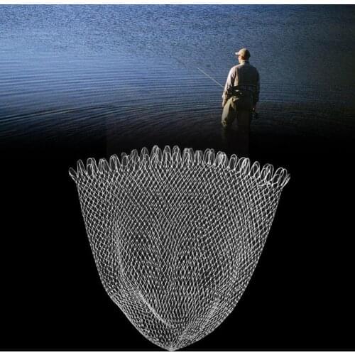 30/40/50/60cm Small Eye Diameter Double Line Braided Mesh Fishing Landing Net Fishing Tools Mesh Hole For Catch Luring Acce W7X3