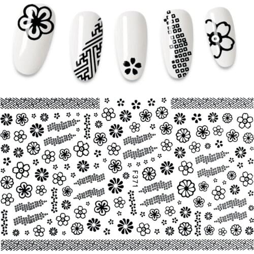 1PC 3D Nail Stickers Flower Pattern DIY Nail Art Decoration