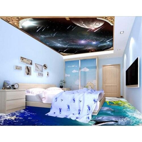 3d customized wallpaper Home Decoration Meteor sky ceiling murals 3d ceiling murals wallpaper
