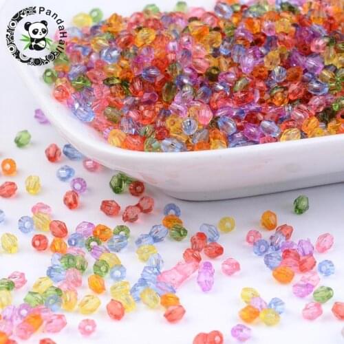 500g 3mm Faceted Bicone Crystal Glass Loose Beads Transparent Acrylic Beads Dyed Mixed Color Hole: 1mm about 41000pcs/500g