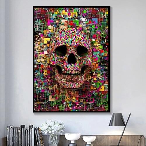 Abstract Graffiti Workart Skull Flower Pictures Posters And Prints Wall Art Canvas Painting Decoration Home Art Poster No Frame