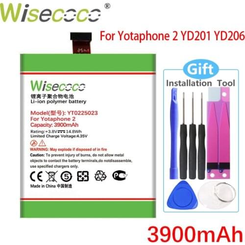 Wisecoco 3900mAh YT0225023 Battery For Yotaphone 2 YD201 YD206 Phone High Quality +Tracking Number