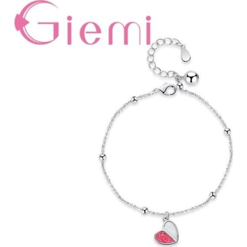 Romantic Wedding Gifts For Best Friend Real 925 Sterling Silver Link Chains Charming Lovely Heart Styles Fashion Bracelets