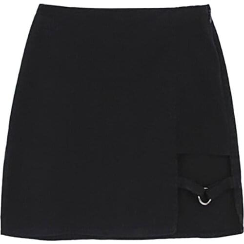 Breathable Trendy High Waist Black Bodycon Skirt Lightweight Bodycon Skirt Zipper Closure for Club