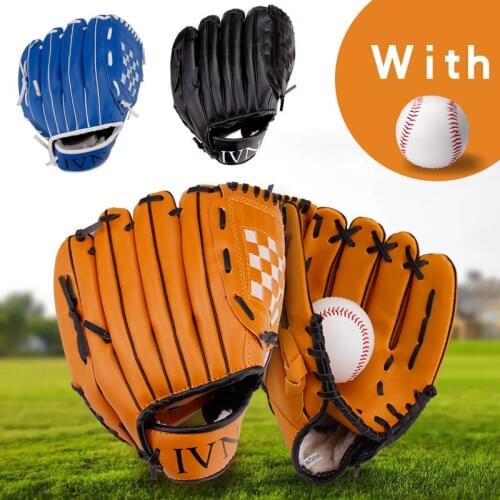 Outdoor Sports PU Brown Baseball Glove Softball Baseball Practice Equipment Size 10.5/11.5/12.5 Left Hand for Adult Man Wom
