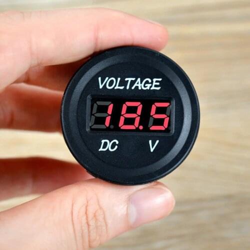 DC 12V 24V Red LED Voltage Display Car Battery Volt Meter Monitor Auto Motorcycle Voltmeter Socket Adapter For Nissan Honda