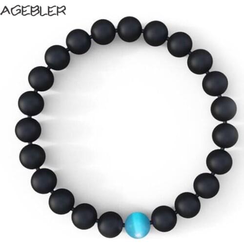 Mens Jewelry Black Natural Stones Bracelets 8mm Beads Handmade Creative High Quality Onyx Bracelets For Women Wholesale