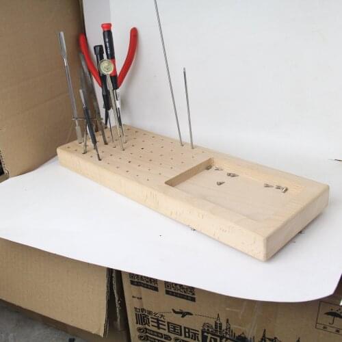 Collection of instrument maintenance tools Tool tray Maple wood