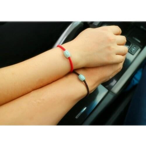 Natural luck Bead Bracelet JADES LULUTONG bead string Black rope male jewelry Red